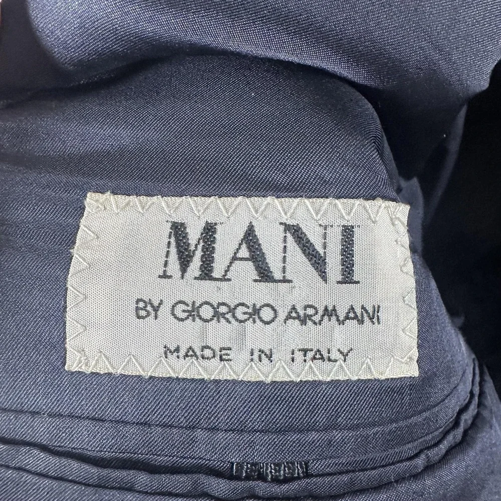 Mani By Giorgio Armani Blazer Mens 40 Blue Pinstripe Made In Italy Suit Jacket